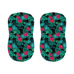 Turquoise Hawaiian Palm Leaves Print Bar Stool Covers