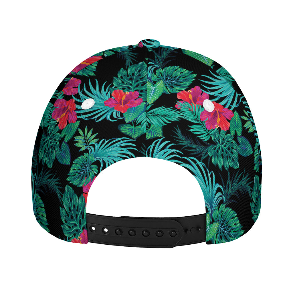 Turquoise Hawaiian Palm Leaves Print Baseball Cap