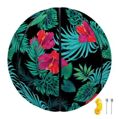 Turquoise Hawaiian Palm Leaves Print Basketball