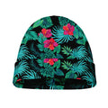 Turquoise Hawaiian Palm Leaves Print Beanie