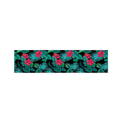 Turquoise Hawaiian Palm Leaves Print Bed Runner