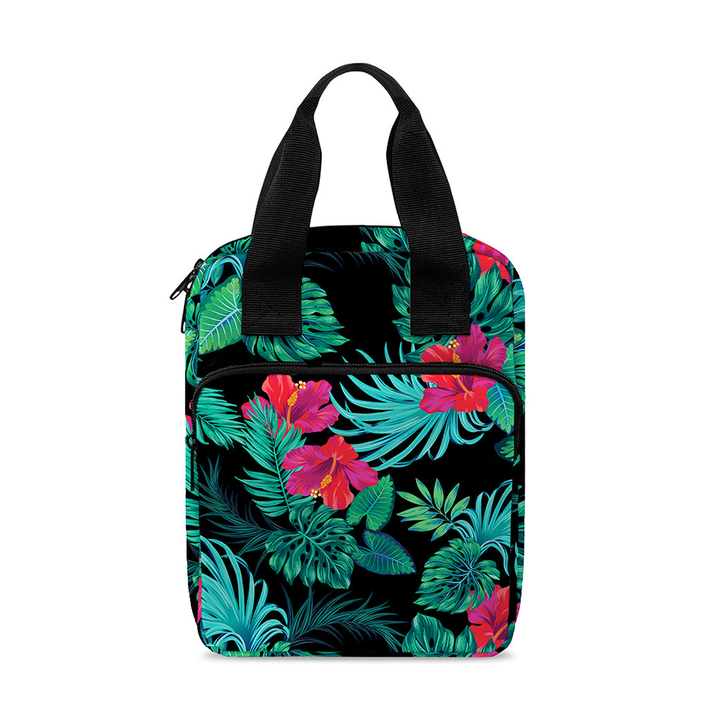 Turquoise Hawaiian Palm Leaves Print Bible Tote Bag