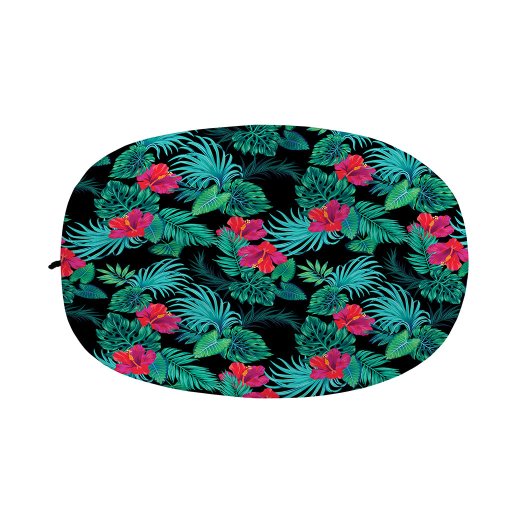 Turquoise Hawaiian Palm Leaves Print Car Side Mirror Covers