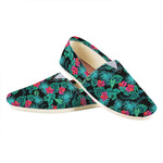 Turquoise Hawaiian Palm Leaves Print Casual Shoes