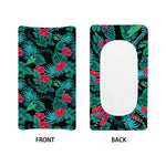 Turquoise Hawaiian Palm Leaves Print Changing Pad Cover