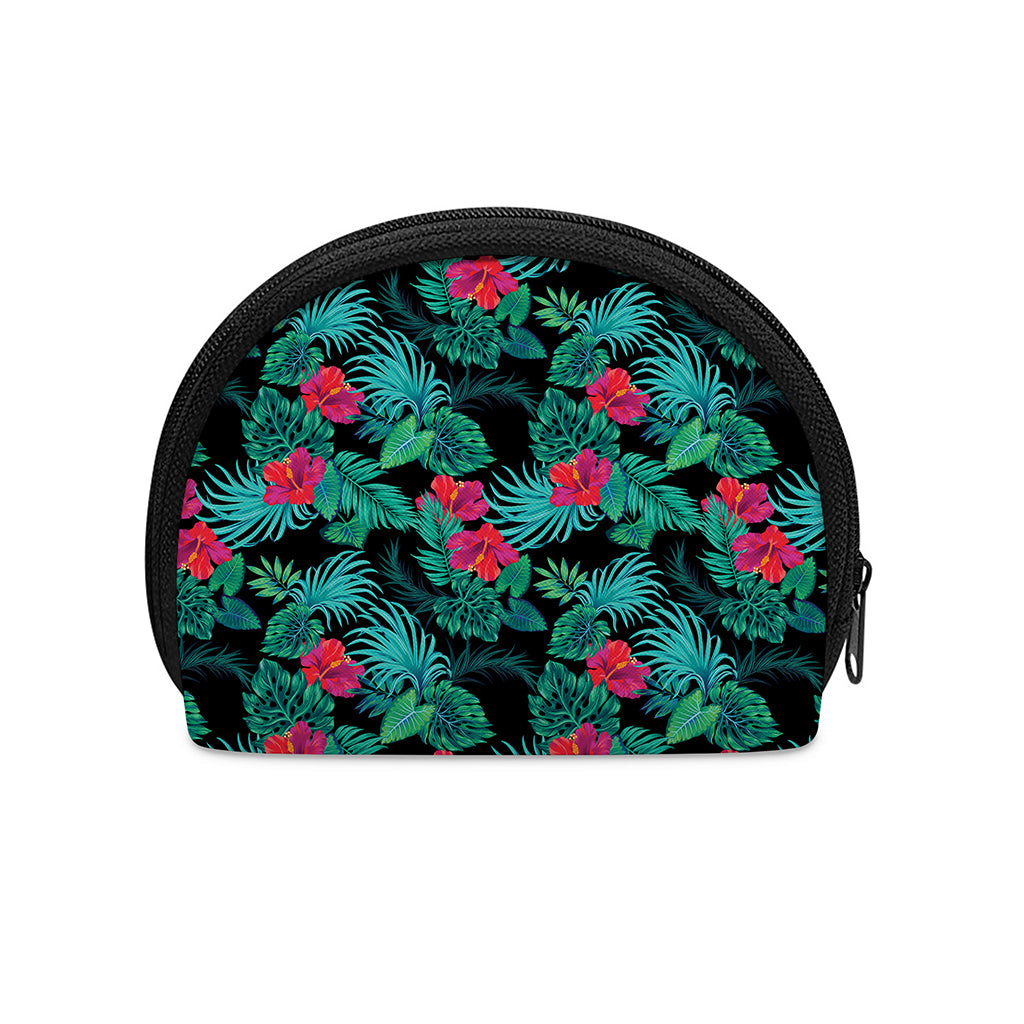 Turquoise Hawaiian Palm Leaves Print Coin Purse