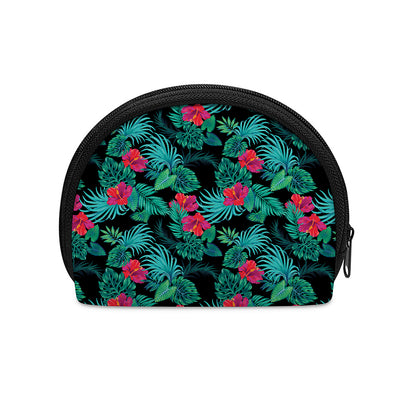 Turquoise Hawaiian Palm Leaves Print Coin Purse