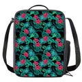 Turquoise Hawaiian Palm Leaves Print Crossbody Lunch Bag