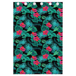 Turquoise Hawaiian Palm Leaves Print Curtain