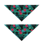 Turquoise Hawaiian Palm Leaves Print Dog Bandana