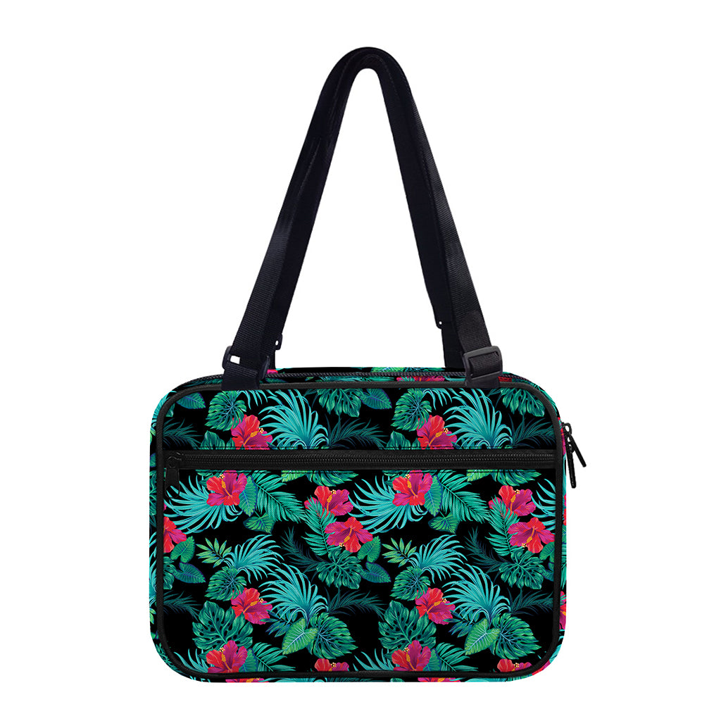 Turquoise Hawaiian Palm Leaves Print Double Strap Bible Bag