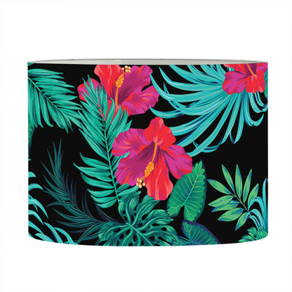 Turquoise Hawaiian Palm Leaves Print Drum Lamp Shade