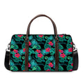 Turquoise Hawaiian Palm Leaves Print Duffel Bag