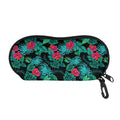 Turquoise Hawaiian Palm Leaves Print Glasses Case