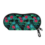 Turquoise Hawaiian Palm Leaves Print Glasses Case