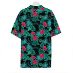 Turquoise Hawaiian Palm Leaves Print Hawaiian Shirt