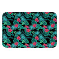 Turquoise Hawaiian Palm Leaves Print Indoor Door Mat