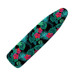 Turquoise Hawaiian Palm Leaves Print Ironing Board Cover
