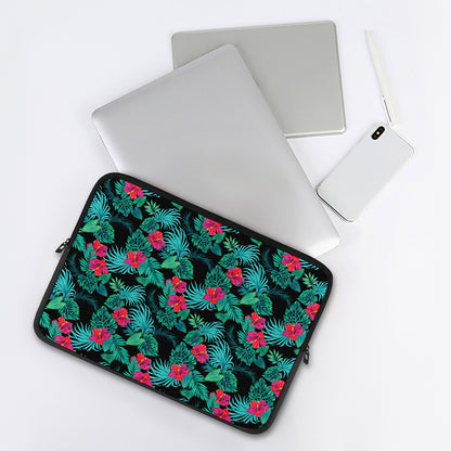 Turquoise Hawaiian Palm Leaves Print Laptop Sleeve