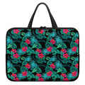 Turquoise Hawaiian Palm Leaves Print Laptop Sleeve With Handle