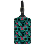 Turquoise Hawaiian Palm Leaves Print Luggage Tag