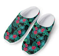 Turquoise Hawaiian Palm Leaves Print Mesh Casual Shoes