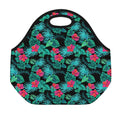 Turquoise Hawaiian Palm Leaves Print Neoprene Lunch Bag