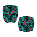 Turquoise Hawaiian Palm Leaves Print Office Chair Cover