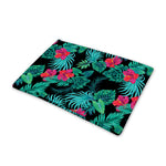 Turquoise Hawaiian Palm Leaves Print Pet Cooling Mat Cover