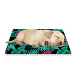 Turquoise Hawaiian Palm Leaves Print Pet Cooling Mat Cover