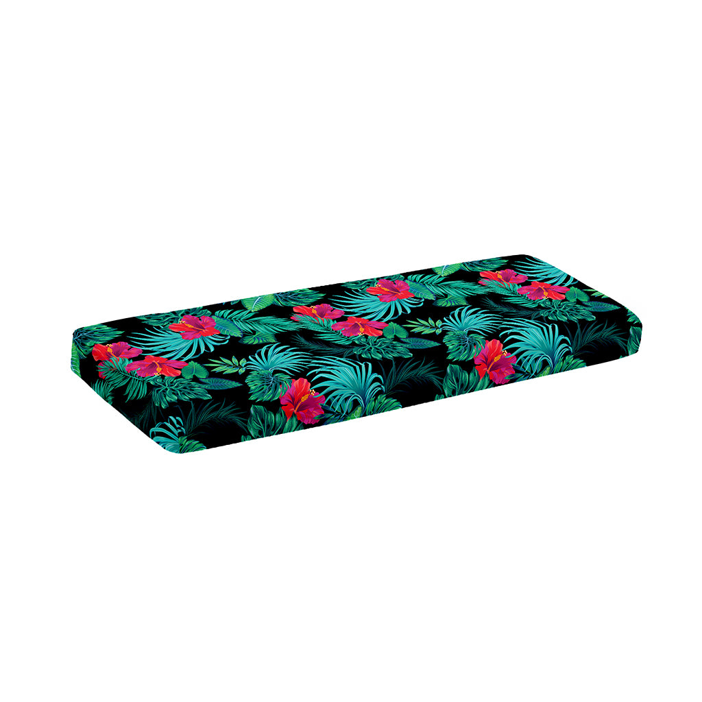 Turquoise Hawaiian Palm Leaves Print Piano Keyboard Cover