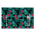 Turquoise Hawaiian Palm Leaves Print Placemat