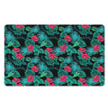 Turquoise Hawaiian Palm Leaves Print Polyester Doormat