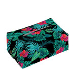 Turquoise Hawaiian Palm Leaves Print Rectangle Tissue Box Cover