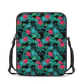 Turquoise Hawaiian Palm Leaves Print Rectangular Crossbody Bag
