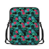 Turquoise Hawaiian Palm Leaves Print Rectangular Crossbody Bag