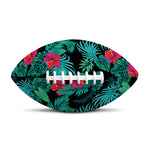 Turquoise Hawaiian Palm Leaves Print Rugby Ball