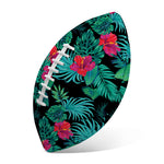 Turquoise Hawaiian Palm Leaves Print Rugby Ball