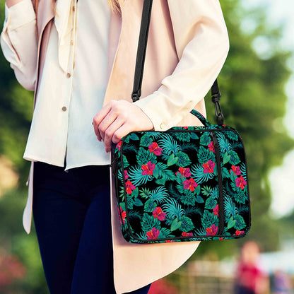 Turquoise Hawaiian Palm Leaves Print Shoulder Strap Bible Bag