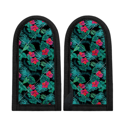 Turquoise Hawaiian Palm Leaves Print Skillet Handle Cover