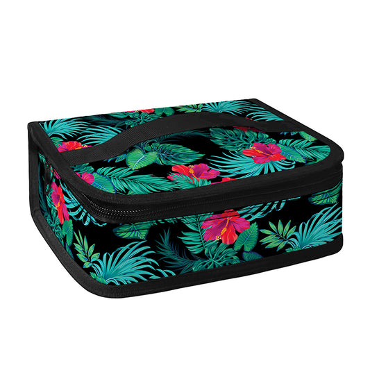 Turquoise Hawaiian Palm Leaves Print Small Lunch Bag