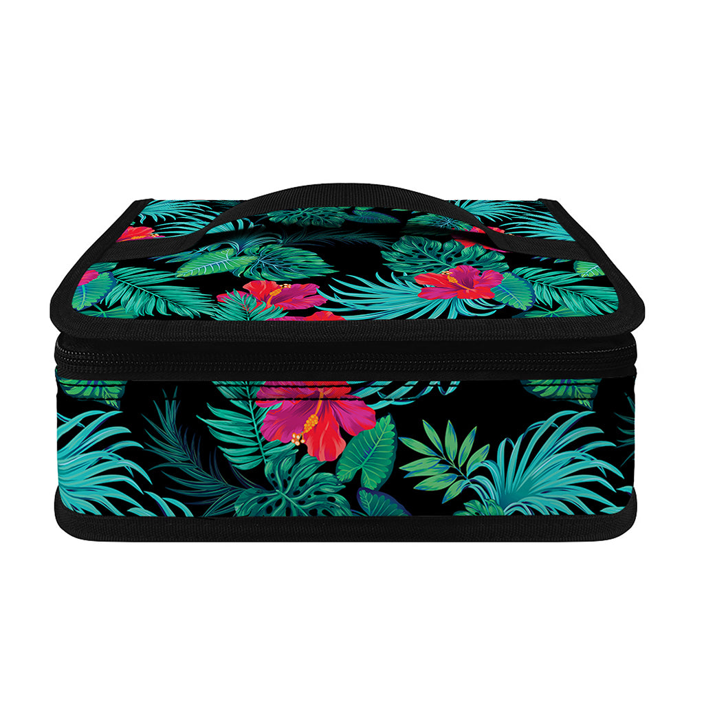 Turquoise Hawaiian Palm Leaves Print Small Lunch Bag
