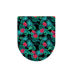 Turquoise Hawaiian Palm Leaves Print Toilet Lid Cover