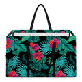 Turquoise Hawaiian Palm Leaves Print Utility Tote Bag