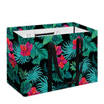 Turquoise Hawaiian Palm Leaves Print Utility Tote Bag