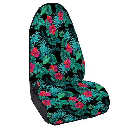 Turquoise Hawaiian Palm Leaves Print Waterproof Car Seat Cover
