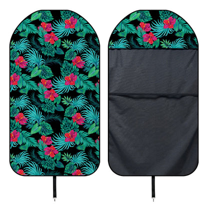 Turquoise Hawaiian Palm Leaves Print Waterproof Car Seat Cover