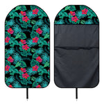 Turquoise Hawaiian Palm Leaves Print Waterproof Car Seat Cover