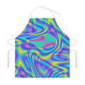 Turquoise Holographic Trippy Print Adjustable Apron