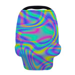 Turquoise Holographic Trippy Print Baby Seat Cover